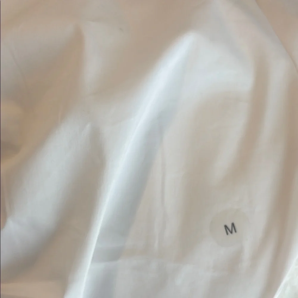 New York & Company Elegant White Ruched Button-Down Shirt - Picture 3 of 3